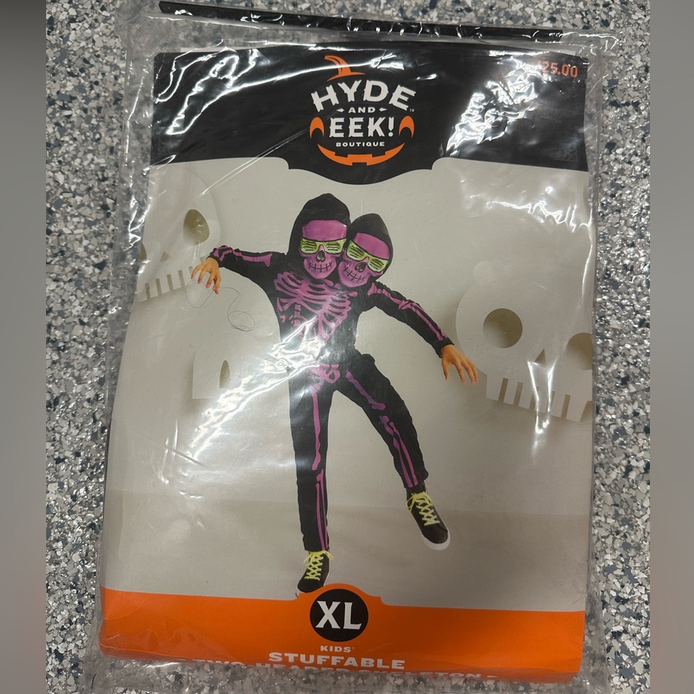 Hyde and Eek! Kids Skeleton Costume - Black and Pink size XL 14